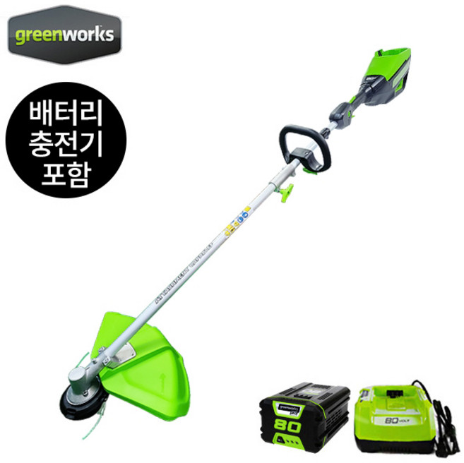 그린웍스 80V 신형 예초기 2103773 80V/5.0Ah(배터리1팩+충전기1), 1개
