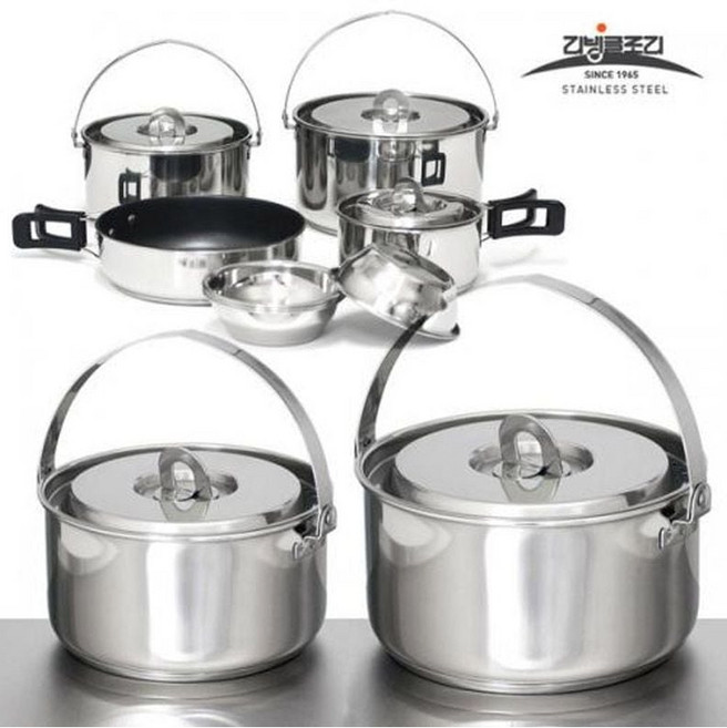 국내산 리빙글로리 304스텐 코펠세트 12P 3중바닥, 본상품선택, 1개