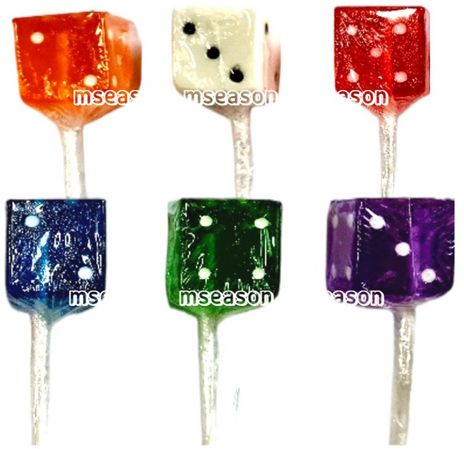 주사위 막대사탕 롤리팝 캔디, 15g, 4개