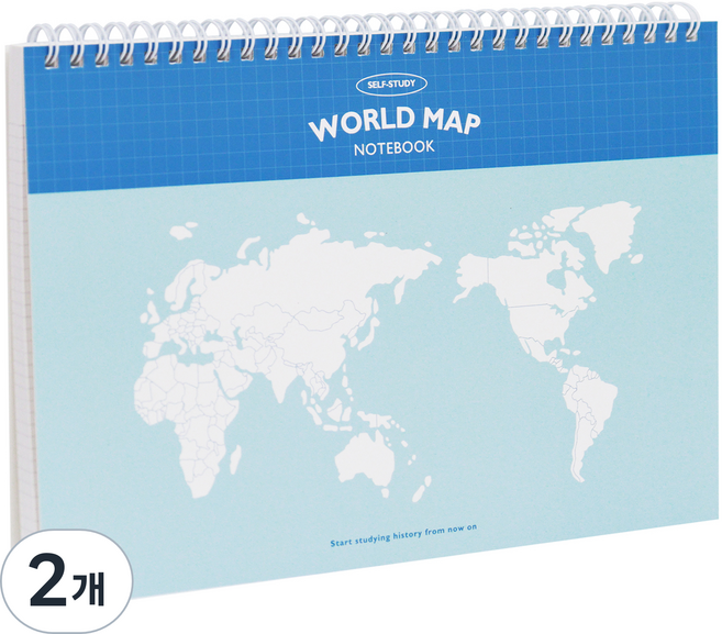 인디고 혼자공부 세계지도 노트 B5, 세계지도_블루, 2개