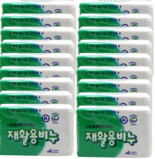 SM소프랜드 재활용비누, 240g, 18개