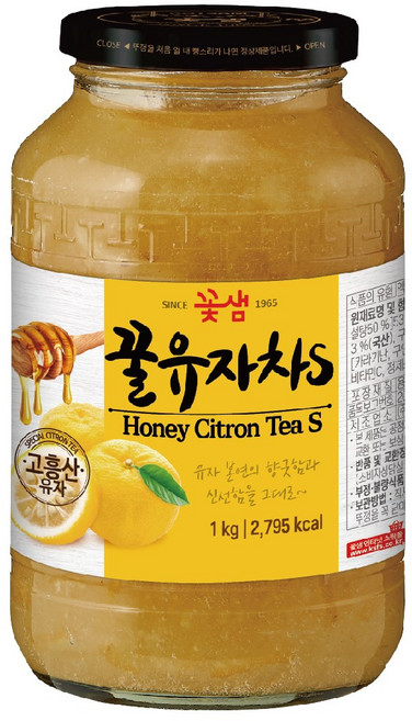 꽃샘 꿀유자차 S, 1kg, 1개입, 2개