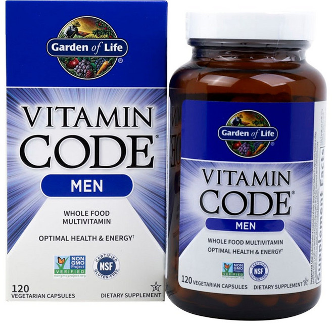 Garden of Life 維他命密碼 男士綜合素食膠囊, 120錠, 1個