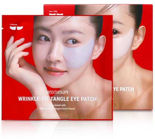 <정품> 메디테라피 링클핏 탱글 아이패치 빅사이즈 눈밑고랑 볼륨패치 3g (2개세트 4장) 메디테라피 링클핏 마스크팩증정, 4개입, 1개