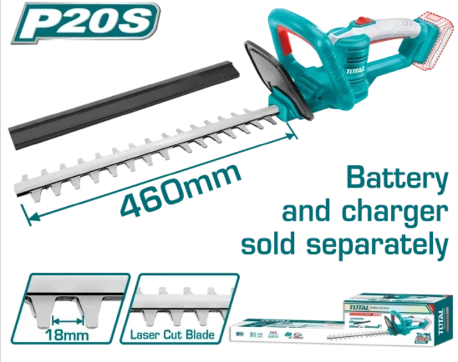 欣拓五金 TOTAL 充電式籬笆剪修枝機 18" 20V -單機 (THTLI20018), 1個