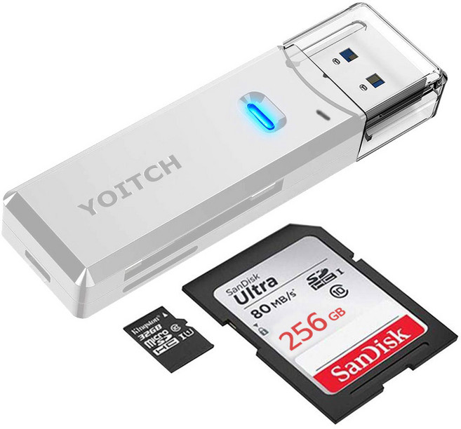 요이치 USB 3.0 SD카드 리더기, YG-CR300, 화이트, 1개