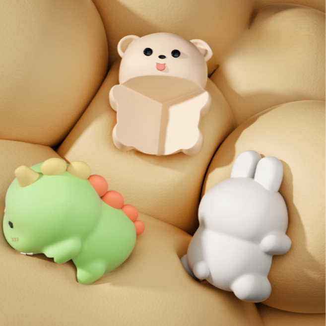 루프테리어 캐릭터 모서리 보호대 세트, 곰,토끼,공룡, 3개