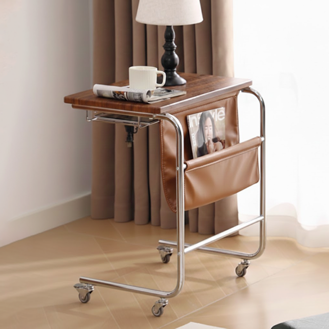 우드와일드 이동식 사이드 테이블 쇼파 침대 보조책상, 내추럴