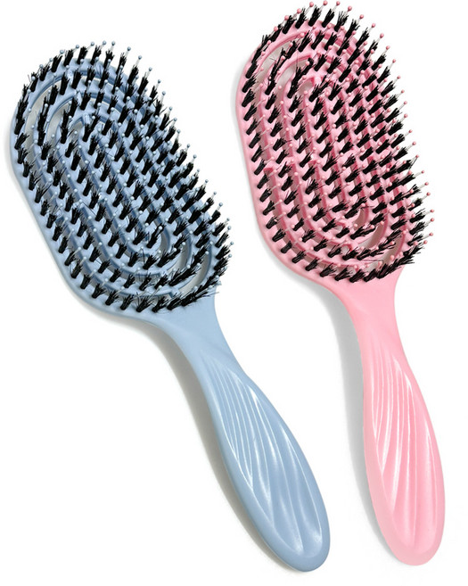 루시피 파스텔 스타일링 헤어 돈모 볼륨 헤어 브러쉬, 1개