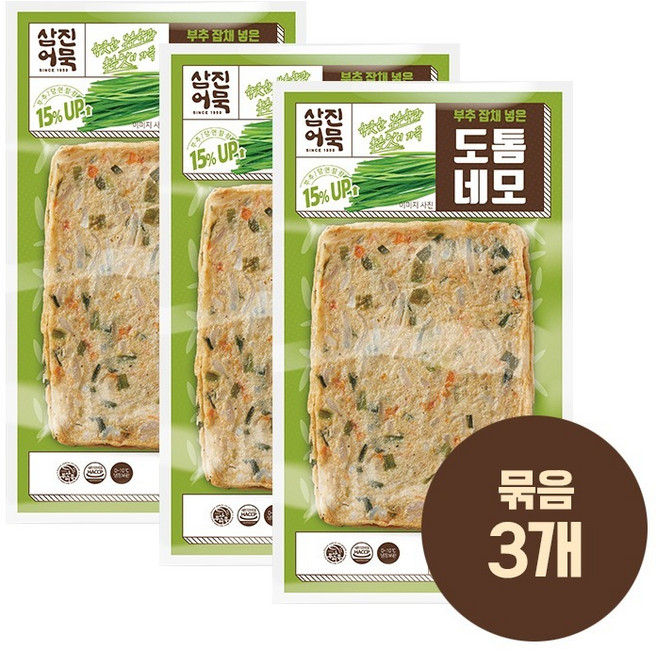 삼진어묵 부추잡채넣은 도톰네모 165g 묶음3개