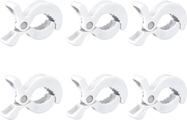 바디스윗 유모차 다용도 담요 고정 클립 집게, 6개, 화이트