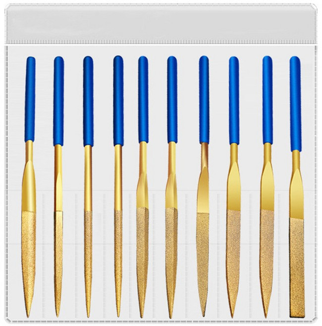 tinduo 철공용 다이아몬드 야스리 180mm 10종 공구 세트, 1세트