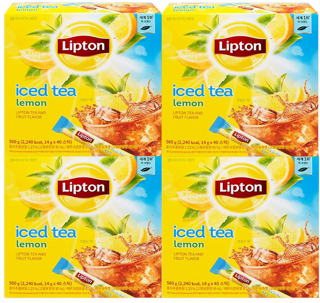 립톤 아이스티 레몬 스틱 에이드 분말, 14g, 40개입, 4개