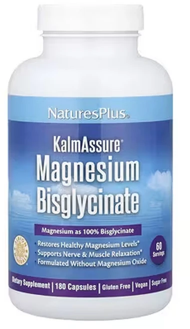 네이쳐스플러스 KalmAssure 마그네슘 비스글리시네이트 180캡슐(캡슐 1정당 70mg), 1개 - 쿠팡