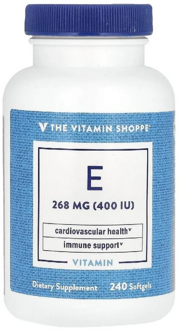 더비타민샵 비타민E 268mg 400IU Vitamin E 소프트젤 240정, The Vitamin Shoppe, 비타민E, 268m - 쿠팡