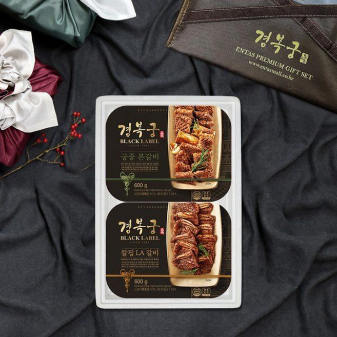 칼집LA갈비 궁중본갈비 보냉포장 선물세트 1.2kg (칼집LA갈비 600g+궁중본갈비 600g), 경복궁 칼집LA갈비 궁중본갈비 보냉포장 선물세트 1.2, 1