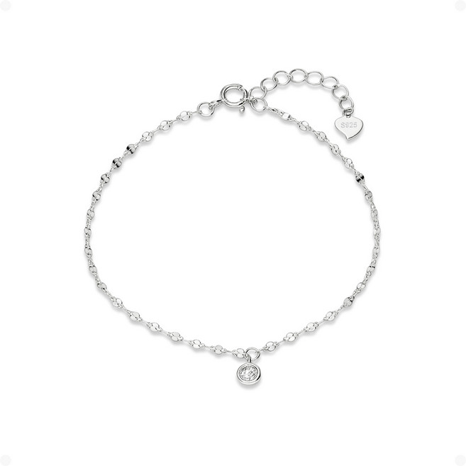 ARIN 실버925 큐빅 미니멀 써클 팔찌 ABQ007