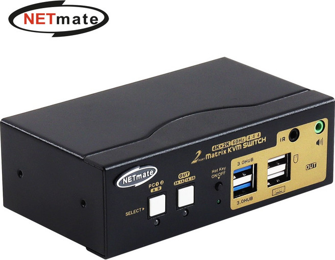 강원전자 넷메이트 듀얼 4K 60Hz HDMI 매트릭스 KVM 2:1 스위치(USB) NM-HKT4602D