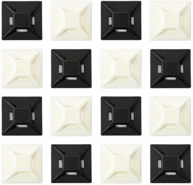 다올ETS 접착식 마운트베이스 케이블타이 마운트, 화이트, 500개