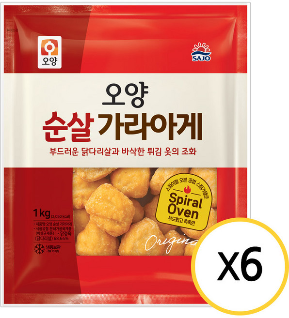 [현대프리마켓] 사조오양 순살 가라아게 1kg, 6개