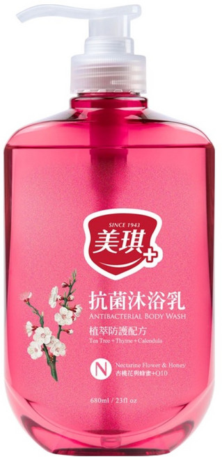 美琪 抗菌沐浴乳 杏桃花與蜂蜜 + Q10, 1個