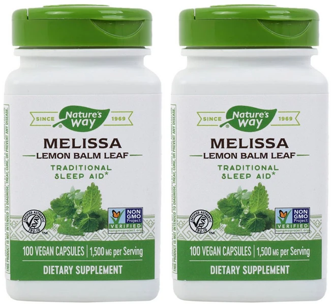 네이쳐스웨이 멜리사 레몬 밤 리프 1500mg 베지테리안 캡슐, 100정, 2개 - 쿠팡