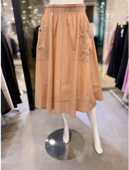 크로커다일레이디 골드리벳 포인트 포켓 롱스커트 CLEMSK102