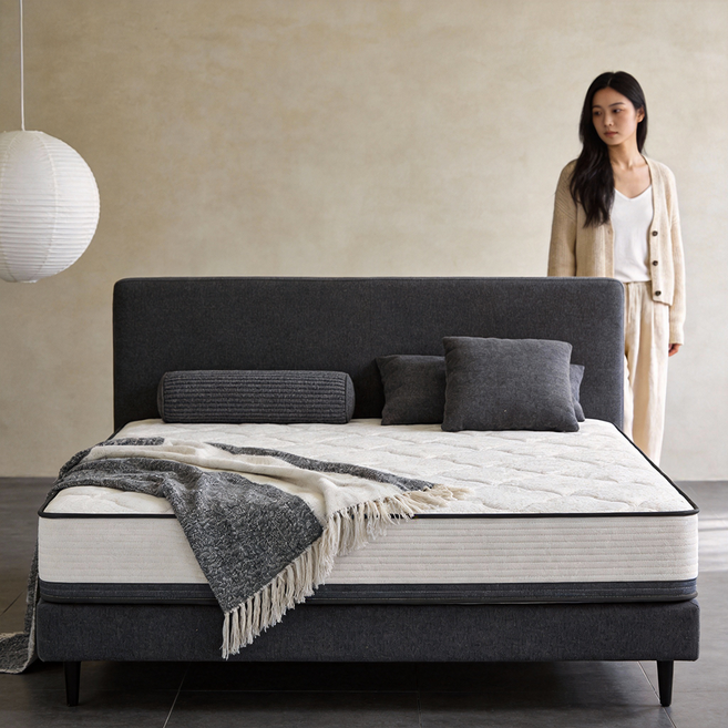 침대 매트리스 무음 포켓스프링 바닥 매트리스, 30cm, 중간 부드러움