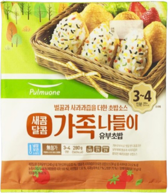 풀무원 새콤달콤 가족나들이 유부초밥 280g(3~4인), 6개, 6개, 280g