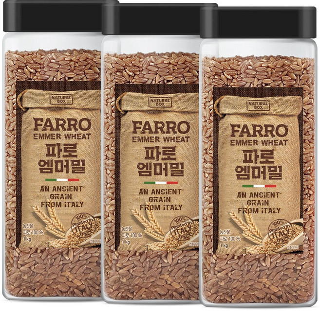 내추럴박스 파로 이탈리아 고대곡물 1kg, 3개