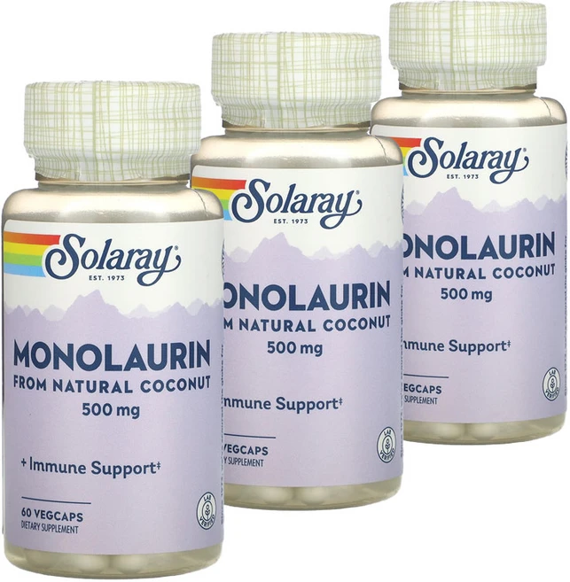 Solaray 솔라레이 모노라우린 라우르산 500mg, 60정, 3개 - 쿠팡