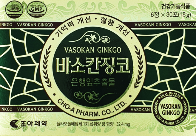 조아제약 바소칸 징코, 6정, 30개