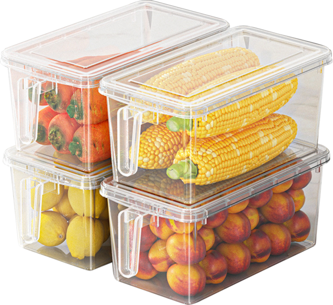 Qiaokao 다용도 냉장고 정리 용기 세트, 1세트, 4개입