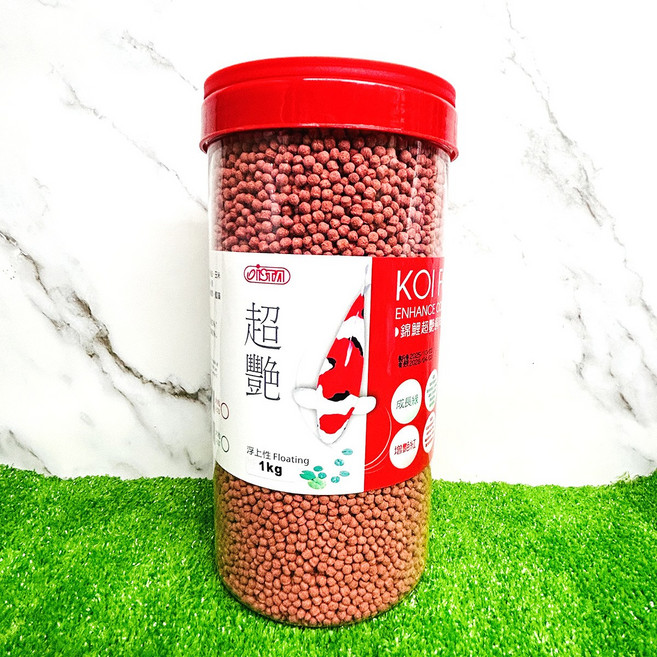 【閃電聯盟】伊士達 ISTA 錦鯉超艷飼料 罐裝 成長 增豔 浮上性, 1kg, 1瓶