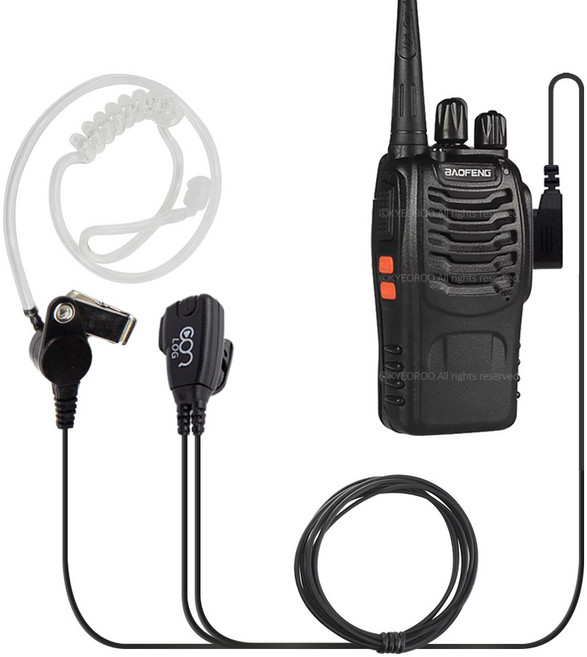 BAOFENG BF-777S/BF-888S 무전기용 이어폰 로그 IN8000T 이어마이크 리시버 인이어 캔우드2핀, 1개, BF-888S