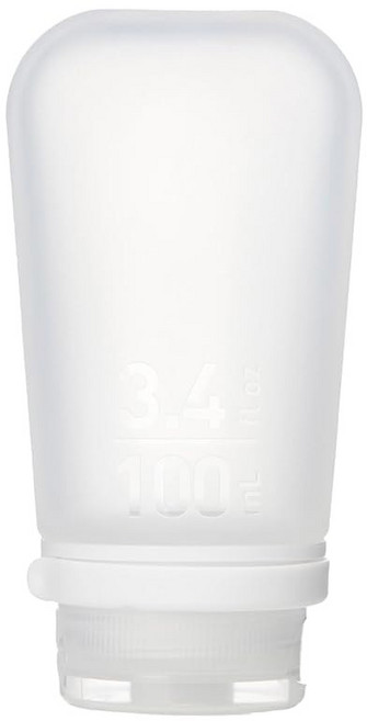 HUMANGEAR GOTOOB 리필 뚜껑 소재 실리콘 식품 잠금 여행용 안전 가능한 XL, Medium (2.5oz), 투명.