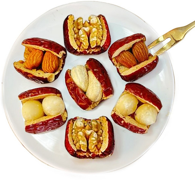 CookieTree 紅棗綜合堅果 核桃 杏仁 夏威夷豆 腰果 獨立包裝 全素, 1個, 紅棗核桃300g