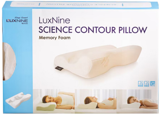 럭스나인 사이언스 메모리폼 컨투어베개 목 경추 어깨결림 옆으로 누워서 숙면 꿀잠 트레이더스, 1개, 화이트