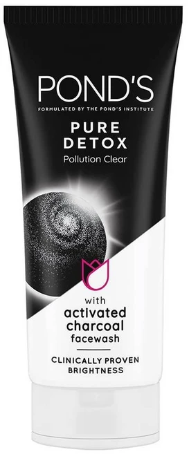 폰즈 Ponds 순수 디톡 세안제 100g 산뜻하고 빛나는 피부를 위한 활성탄 함유 데일리 엑스폴리에이팅 앤 브라이트닝 클렌저 폴루션 클리어 페이스 워시, 1 - 쿠팡