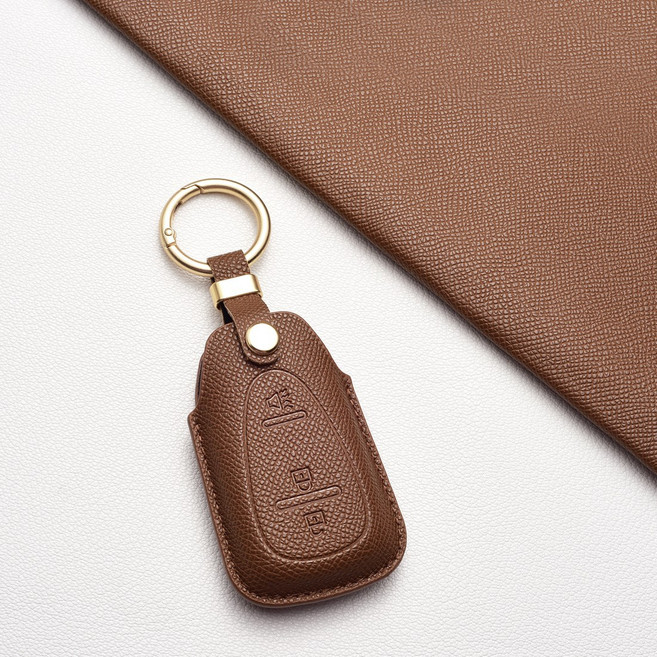 미끄럼방지무늬 쉐보레 키 커버 100% 정밀컷팅 | 볼트EV/뉴스파크/트랙스/트레일블레이저/말리부/트래버스/이쿼녹스 호환 | 방문+방스크래치, 쉐보레 A3c 타입(3버튼), 카푸치노