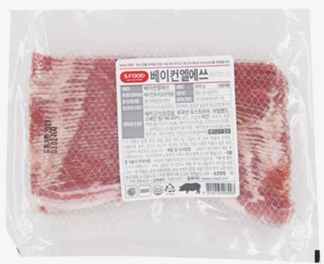 에쓰푸드 베이컨LS 저염베이컨 500g 냉동, 1개