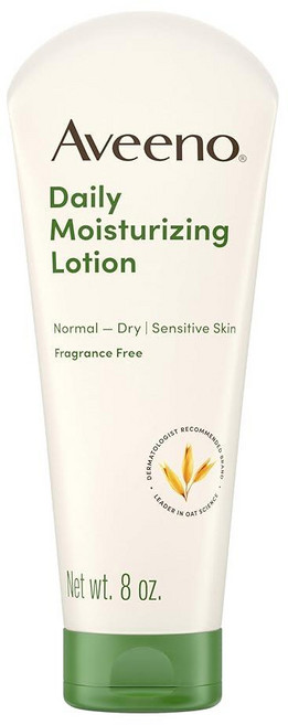 Aveeno 데일리 모이스처라이징 바디 로션 프리바이오틱 귀리가 함유된 건조한 피부용 파라벤 프리 무향 기름지지 않음 논코메도제닉 모이스처라이저 236.6ml8액량 온