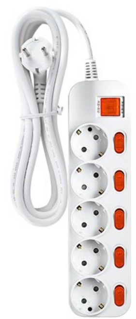 대성 플러스탭 개별 통합형 5구 멀티탭 16A 250V, 2.5m, 1개