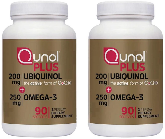 큐놀 플러스 유비퀴놀200mg 코큐텐 오메가3 250mg 90정 2개 Qunol Plus CoQ10 Ubiquinol 200 mg. with Omega-3 90 Softgels, Qunol 쿤올 플러스 코큐텐 유비퀴놀 200mg 오메 - 쿠팡