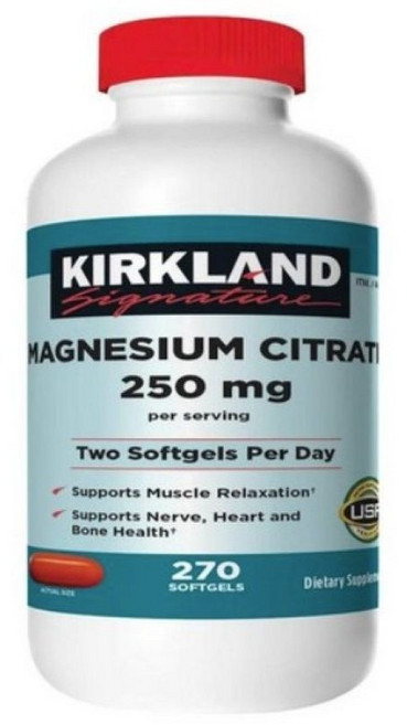 Kirkland 커클랜드 마그네슘 시트레이트 250mg 270소프트젤, 270정, 1개