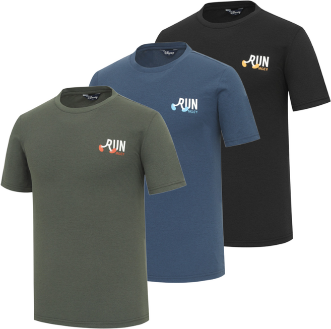 디즈니골프 남성 심플 로고 반팔 라운드 티셔츠 골프 일상 겸용 DO2MTR092