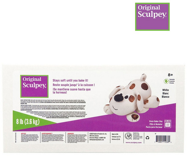 오리지널 스컬피 흰색 3.6kg (8LB) 폴리머클레이
