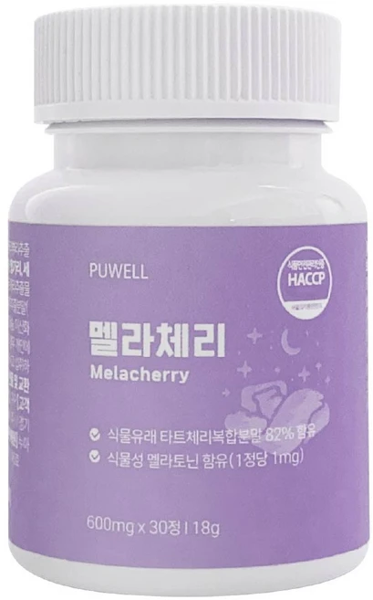 멜라토닌 수면 유도제 멜라체리, 1개, 30정 - 쿠팡