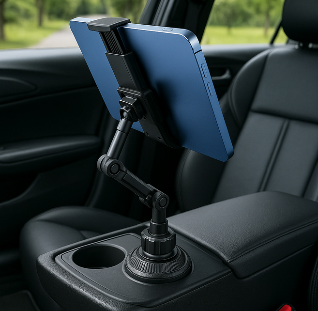론조모니 안정적인 조절 가능한 차량용 핸드폰 태블릿 컵 홀더 마운트 거치대, S09블랙, 1개