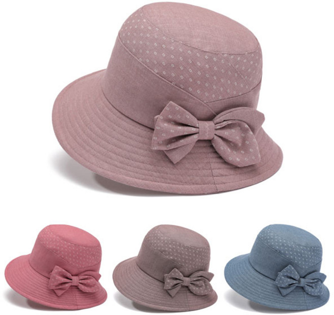 여성 봄 자외선차단 리본 보넷 버킷햇 벙거지 F117